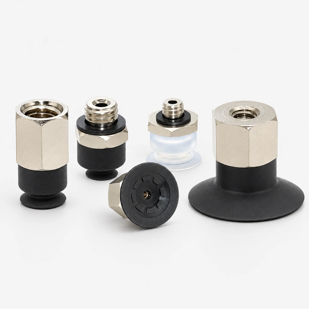 ZP3 UMS, UMN and UMGS Vacuum Cups with A5/B5 M5 Mounts, 4–16 mm