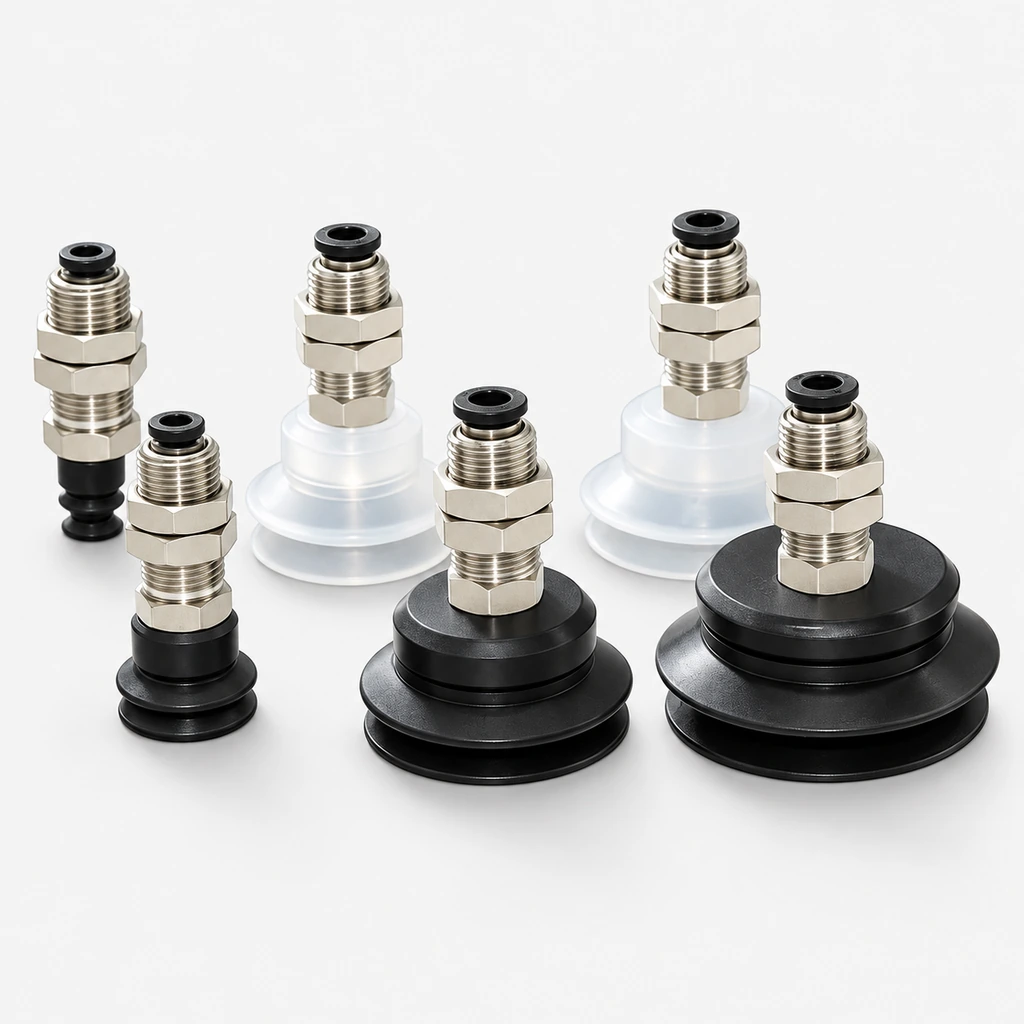 PBK Series Vacuum Cup Holders, 6–50 mm, Silicone or Nitrile