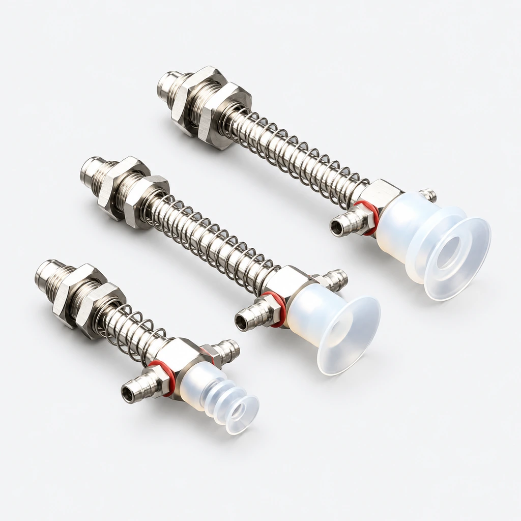 Small-Head Dual-Side Air-Inlet Vacuum Cup Buffer Mounts (L45–L100)