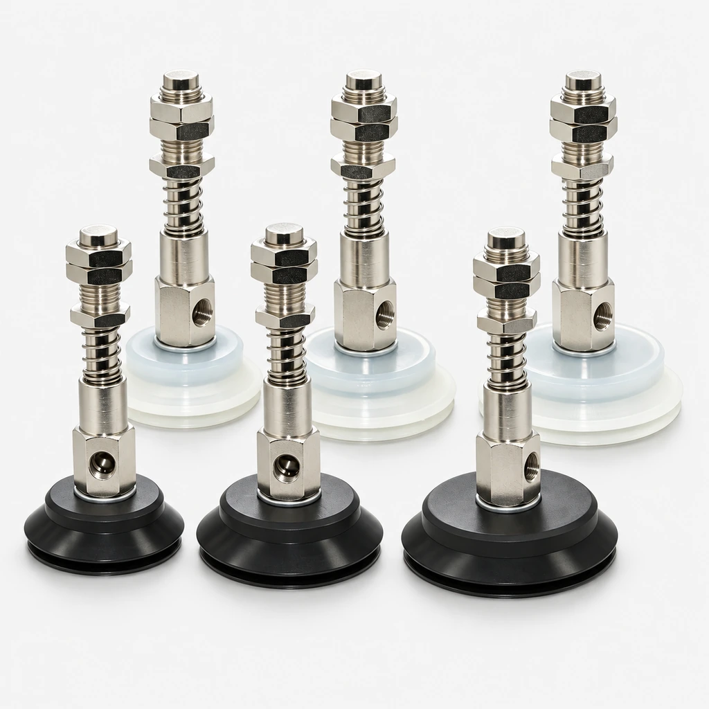 PBTS Double-Layer Vacuum Cups with Spring Buffer Mounts — 60/70/80 mm