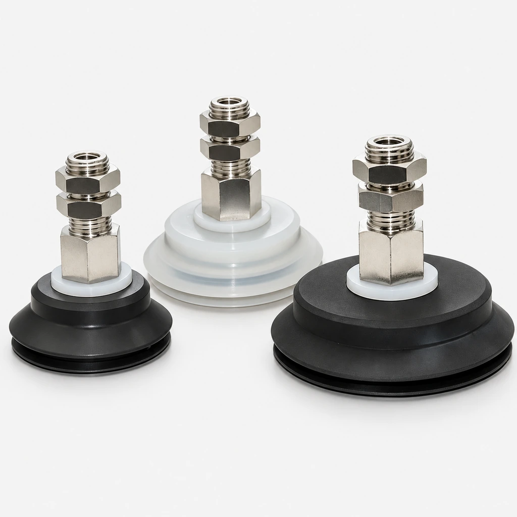 PBF-60 / PBF-70 / PBF-80 Vacuum Suction Cups — Silicone or Nitrile Rubber