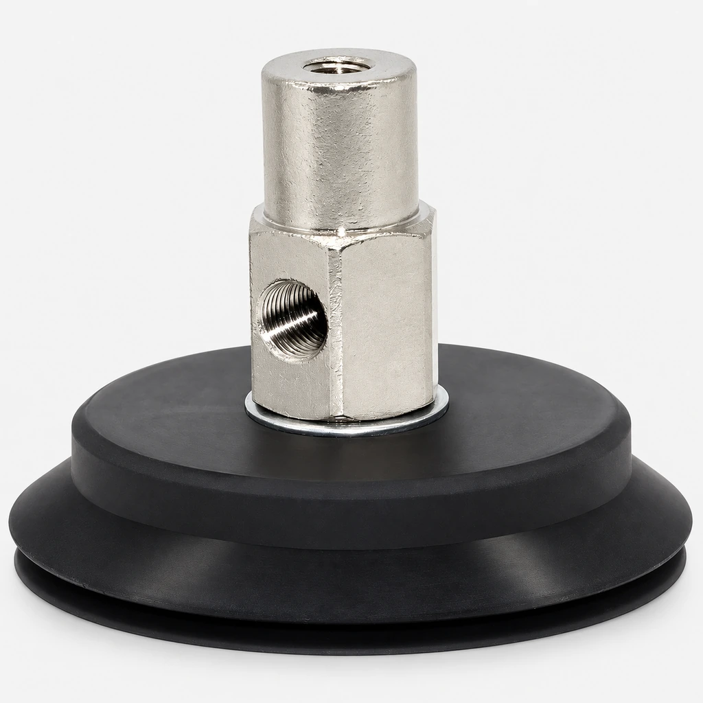 PBT Vacuum Cup Assemblies — Silicone or NBR, 60–80 mm