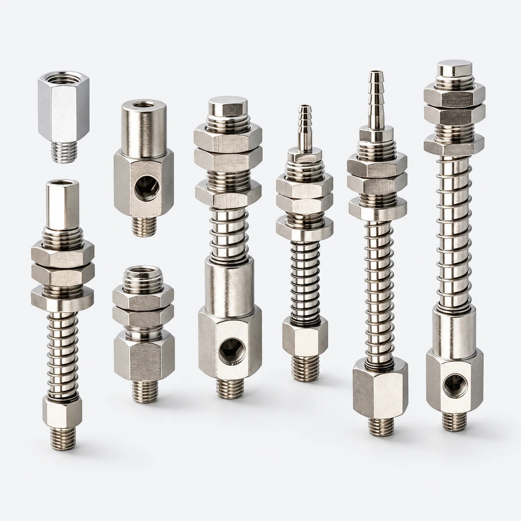 PT/PY Threaded Vacuum Cup Holder Fittings — M10–M14