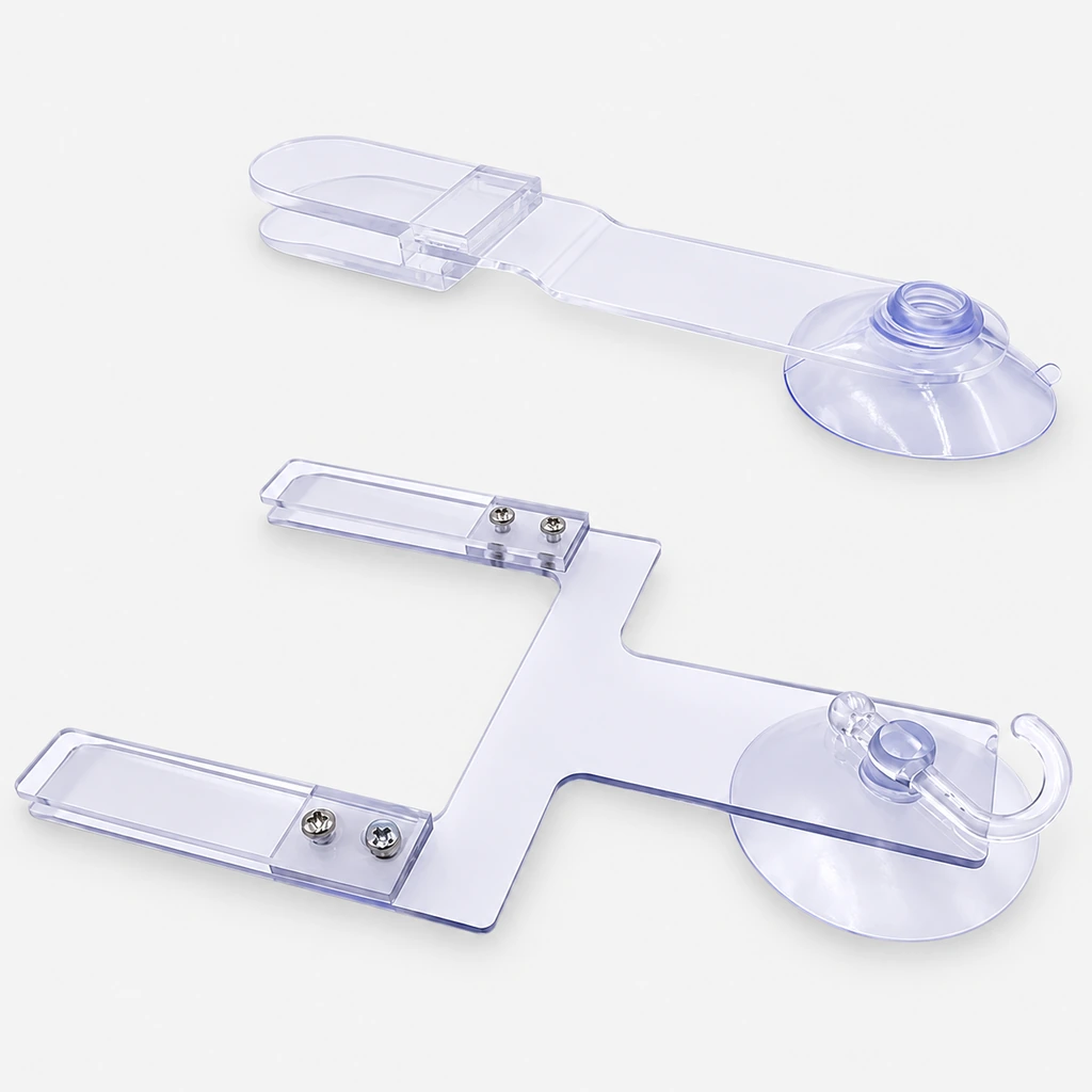 PCB & LCD Suction-Cup Holding Clips, Single & Double