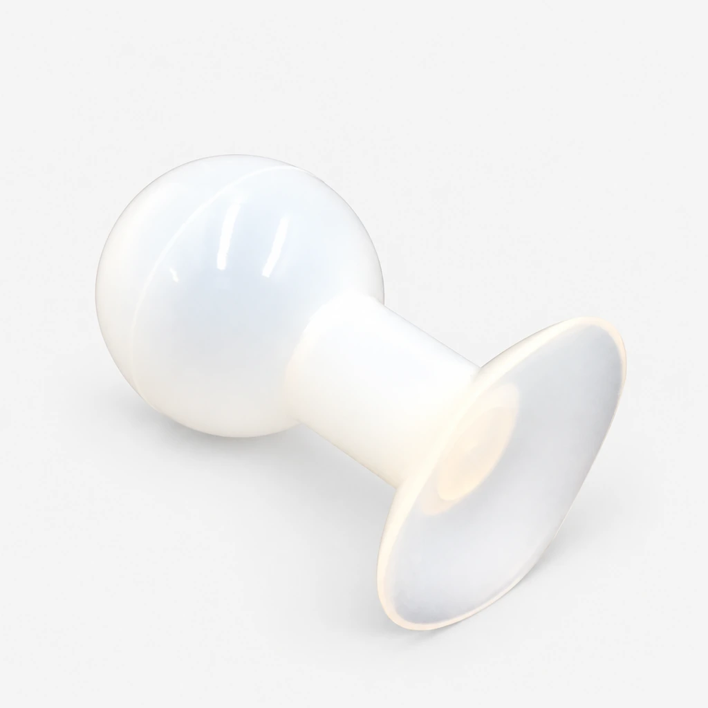 White Silicone Vacuum Pickup Bulbs, Standard & Smooth, 20–65 mm