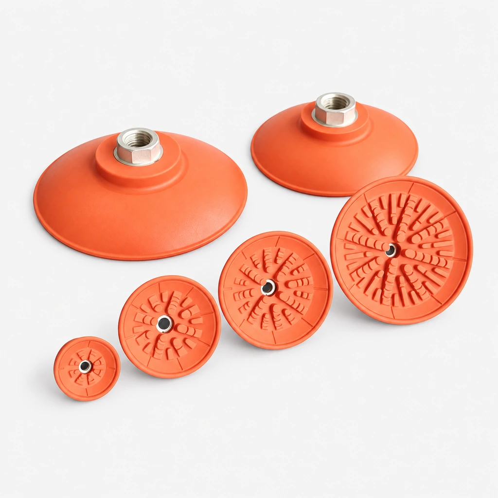 SFF Flat NBR Vacuum Suction Cups for Oily Sheet Metal, 30–125 mm