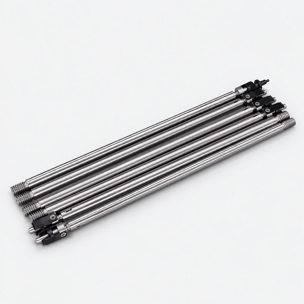 Steel Spline Nozzle Shafts, D5 / D6 mm, M5 / M6 Threads
