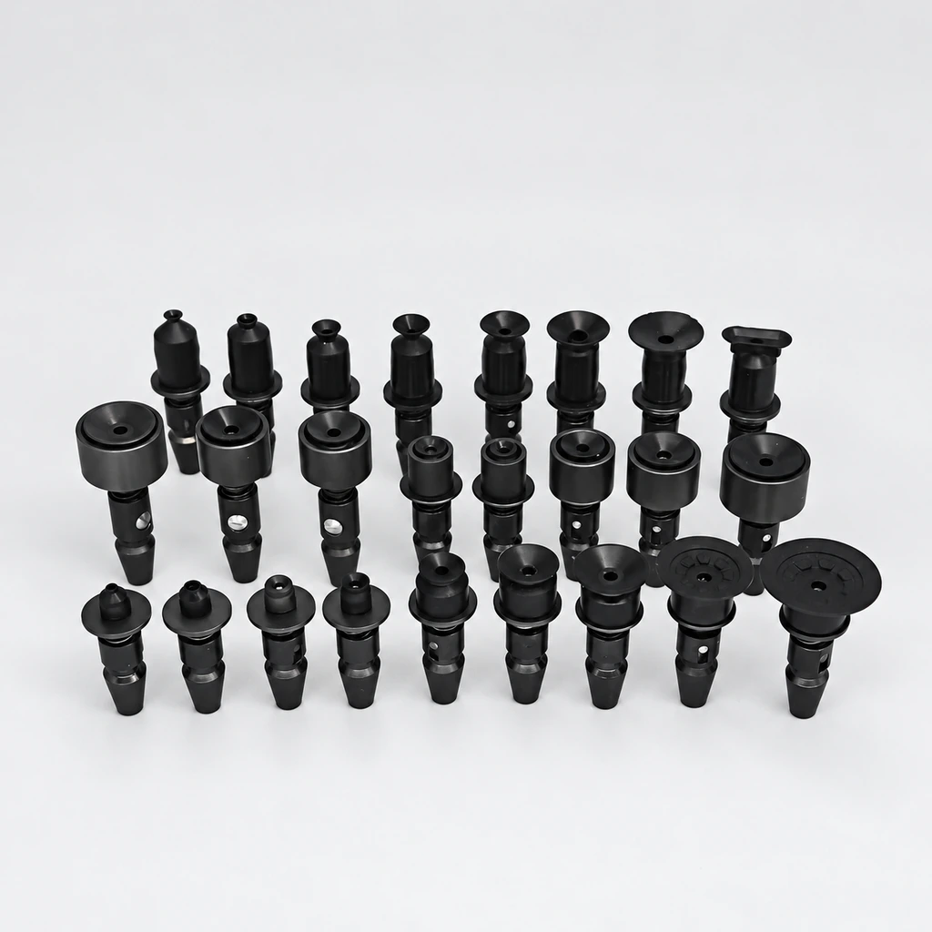 Samsung-Type SMT Vacuum Pickup Nozzles — Pin Lens, Open and Long Cups