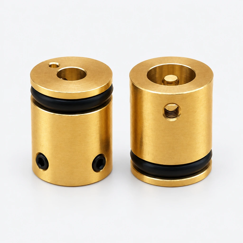 18 mm Brass Anti-Rotation Nozzle Sleeve — 5 mm Connection, 8 mm Bore