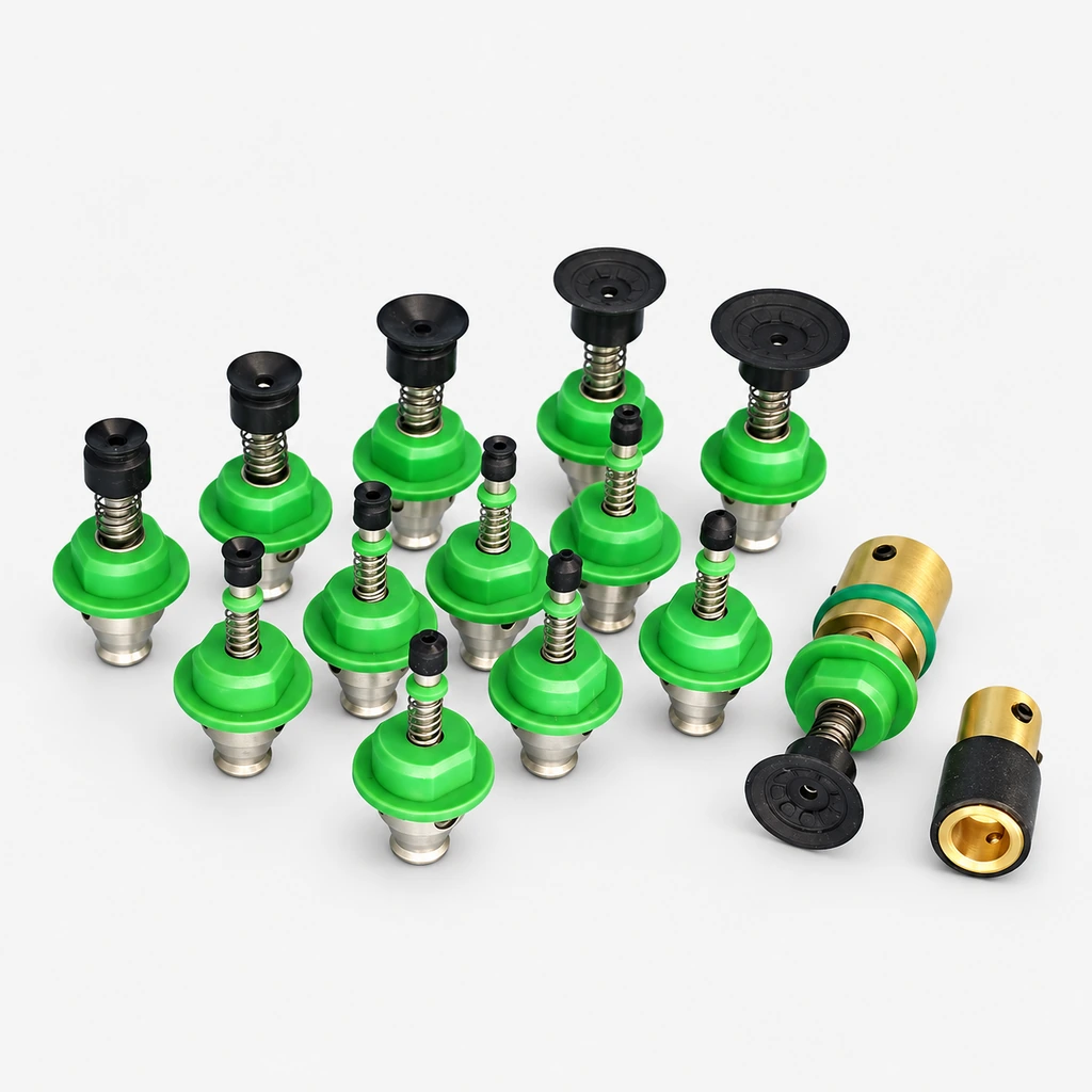 Spring-Loaded Vacuum Nozzle Assemblies and Replacement Cores — 1–16 mm, 7 mm Connection