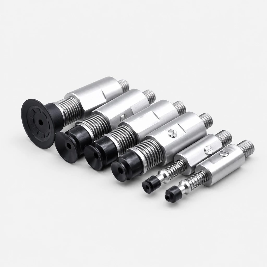 M5 Spring-Loaded Vacuum Nozzle Assemblies, M6/M5 Holder and 5.4 mm Stem Cores