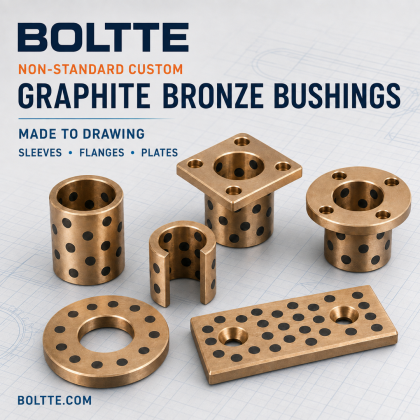Custom Non-Standard Graphite Bronze Bushings | Made to Drawing