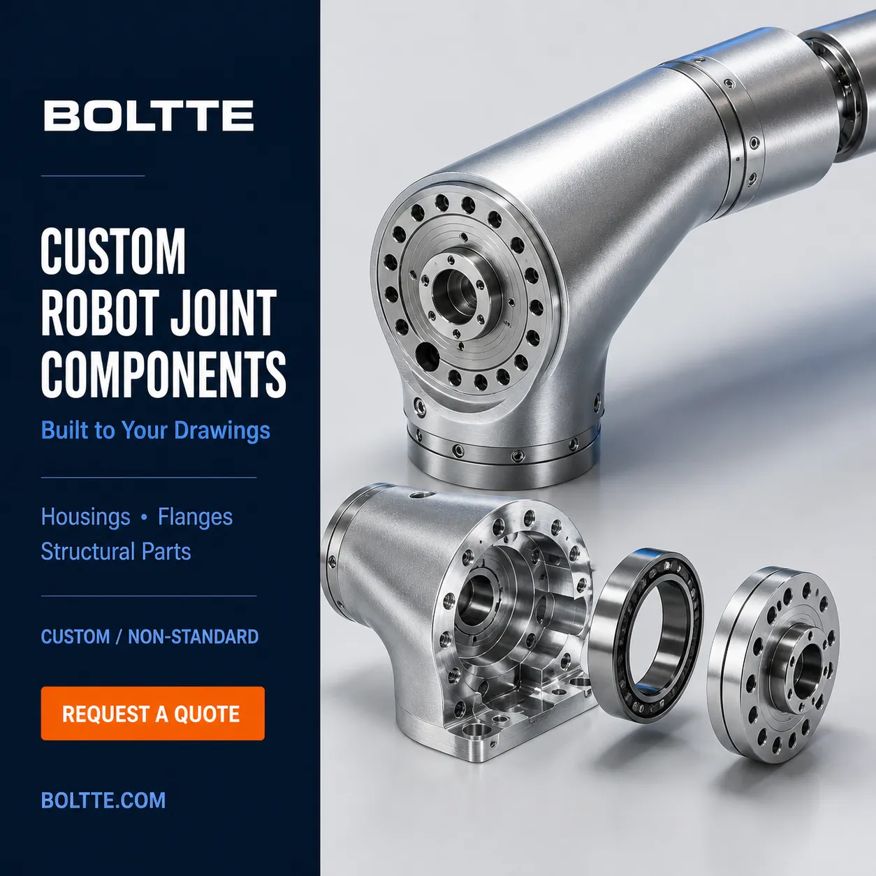 BOLTTE custom robot joint components — drawing-based reference