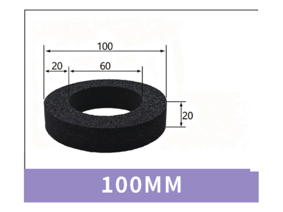 100 mm Foam Ring - OD 100 / ID 60 / T 20 mm | BOLTTE-FR-RING-100OD-60ID-20T | clean PDF product card