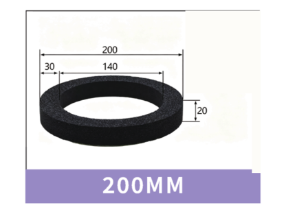 200 mm Foam Ring - OD 200 / ID 140 / T 20 mm | BOLTTE-FR-RING-200OD-140ID-20T | clean PDF product card