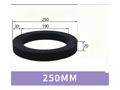 250 mm Foam Ring - OD 250 / ID 190 / T 20 mm | BOLTTE-FR-RING-250OD-190ID-20T | clean PDF product card