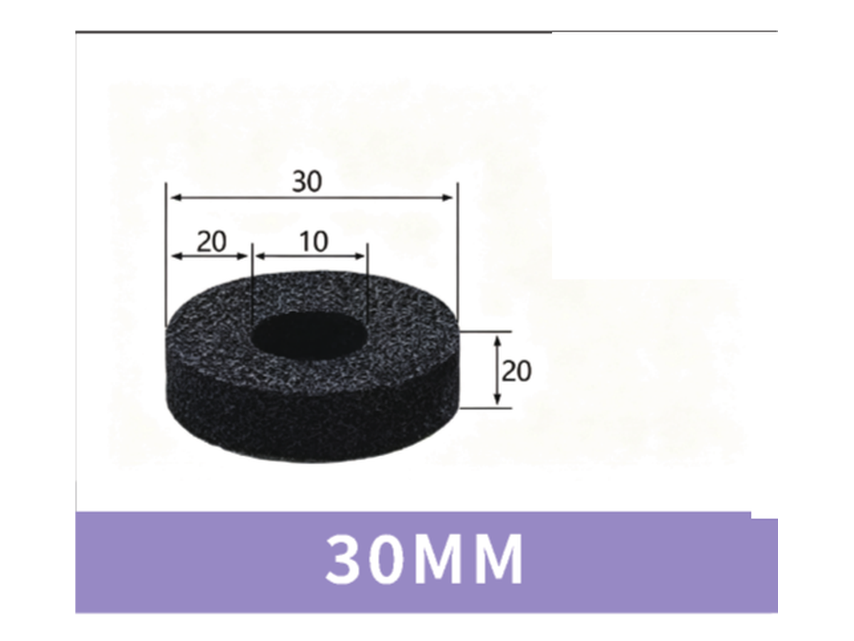 30 mm Foam Ring - OD 30 / ID 10 / T 20 mm | BOLTTE-FR-RING-30OD-10ID-20T | clean PDF product card