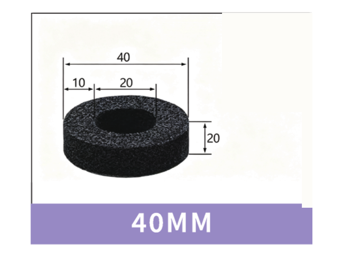 40 mm Foam Ring - OD 40 / ID 20 / T 20 mm | BOLTTE-FR-RING-40OD-20ID-20T | clean PDF product card