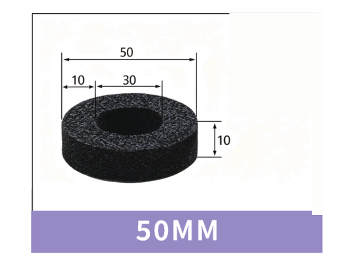50 mm Foam Ring - OD 50 / ID 30 / T 10 mm | BOLTTE-FR-RING-50OD-30ID-10T | clean PDF product card