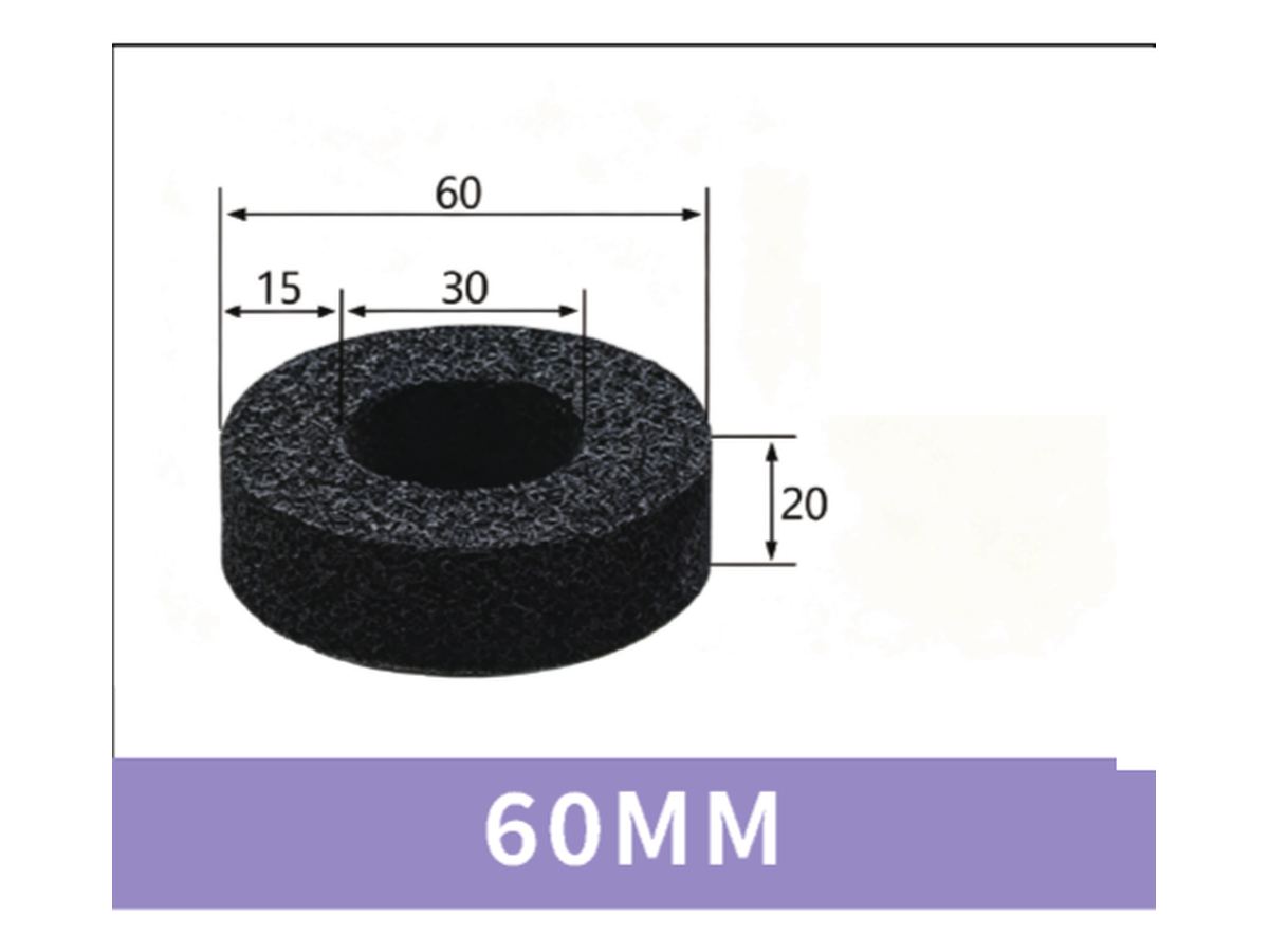 60 mm Foam Ring - OD 60 / ID 30 / T 20 mm | BOLTTE-FR-RING-60OD-30ID-20T | clean PDF product card