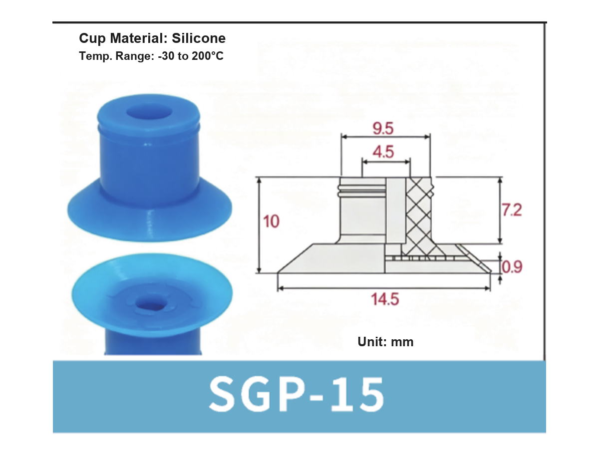 SGP Series Bag Opening Vacuum Suction Cups & Fittings