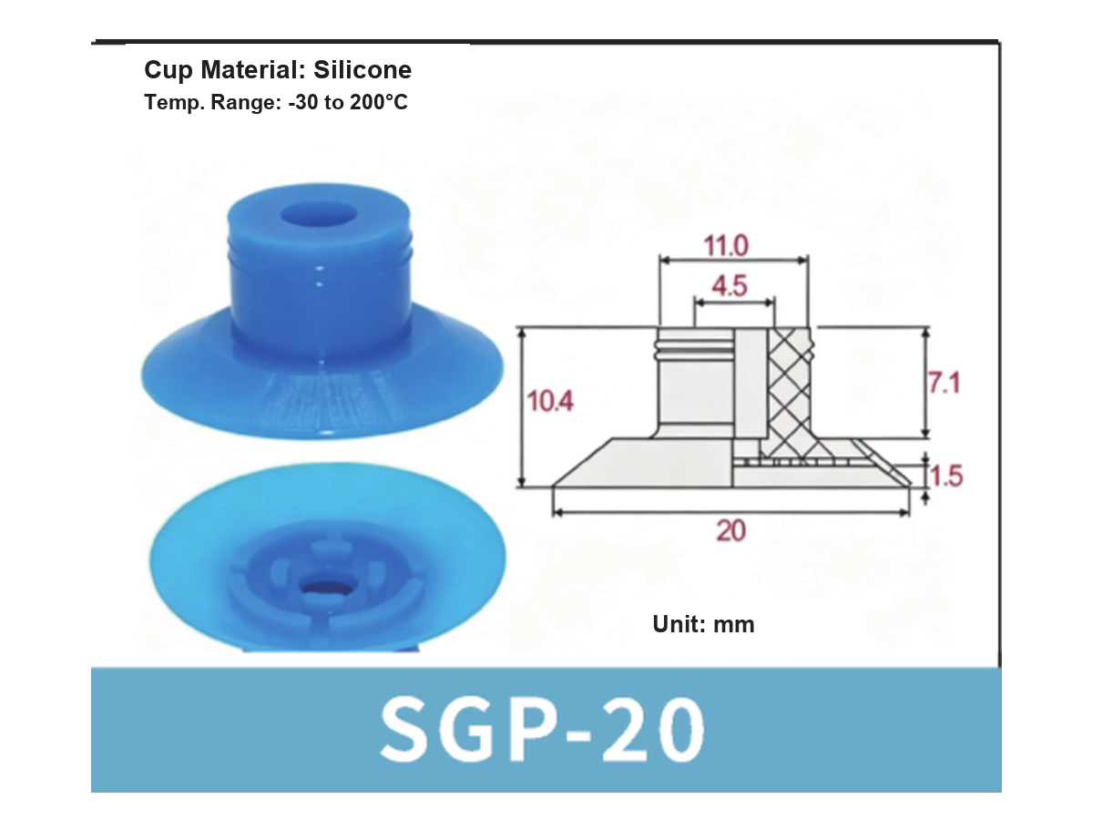 SGP Series Bag Opening Vacuum Suction Cups & Fittings