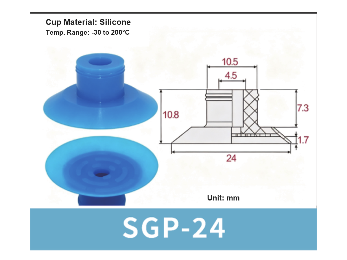 SGP Series Bag Opening Vacuum Suction Cups & Fittings