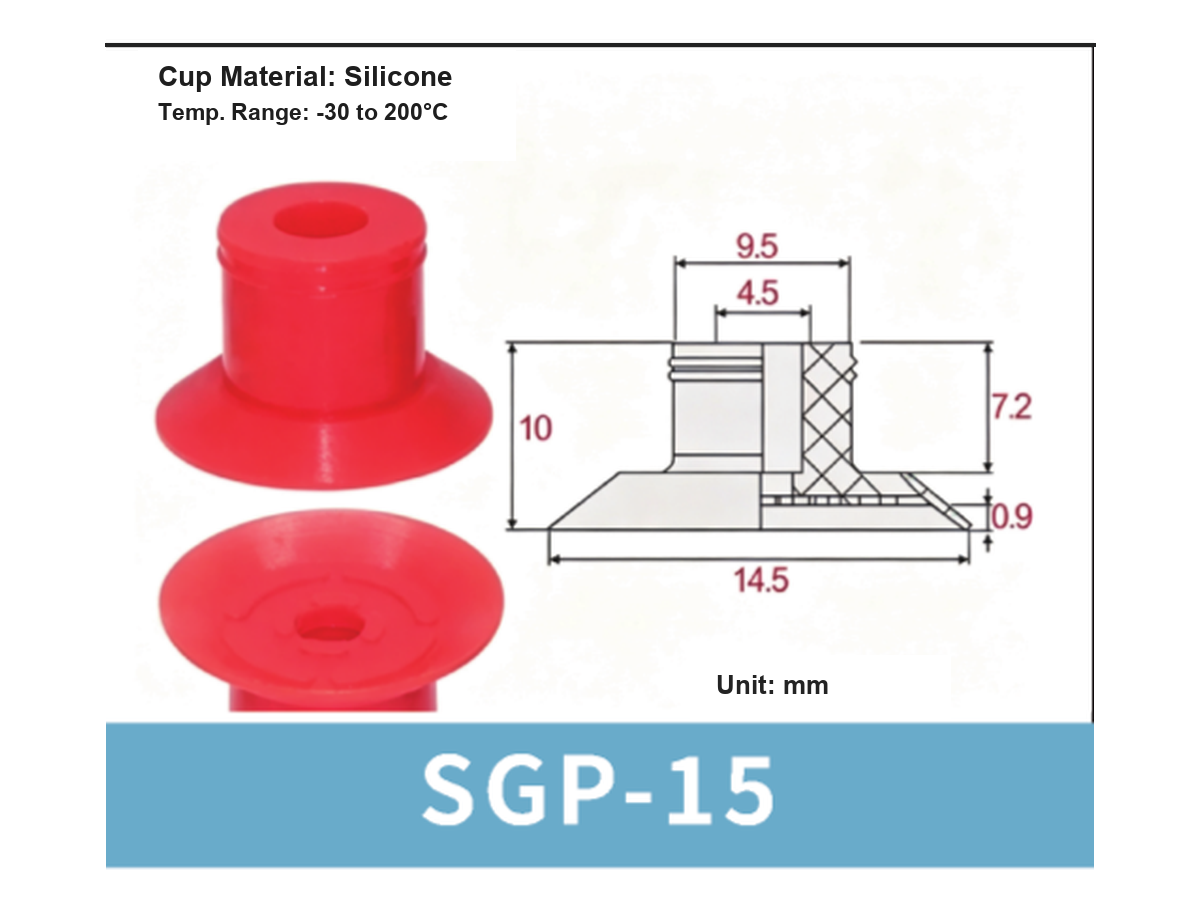 SGP Series Bag Opening Vacuum Suction Cups & Fittings