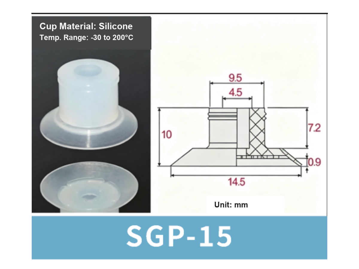 SGP Series Bag Opening Vacuum Suction Cups & Fittings