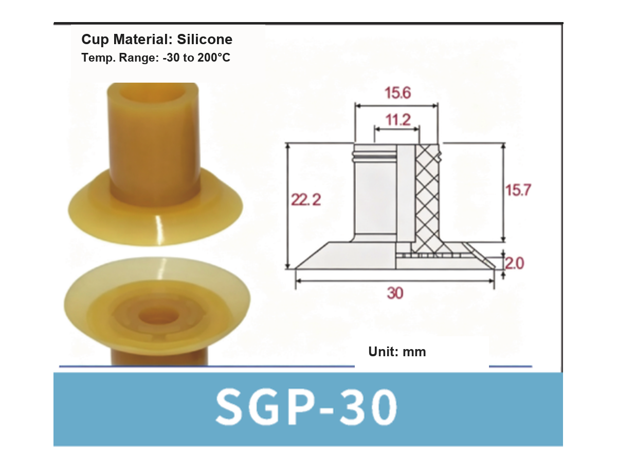 SGP Series Bag Opening Vacuum Suction Cups & Fittings
