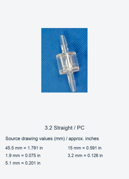 Plastic Straight Inline Buffer Bottles, 3.2 and 4.6 PC, 3.2 and 4.0 PP