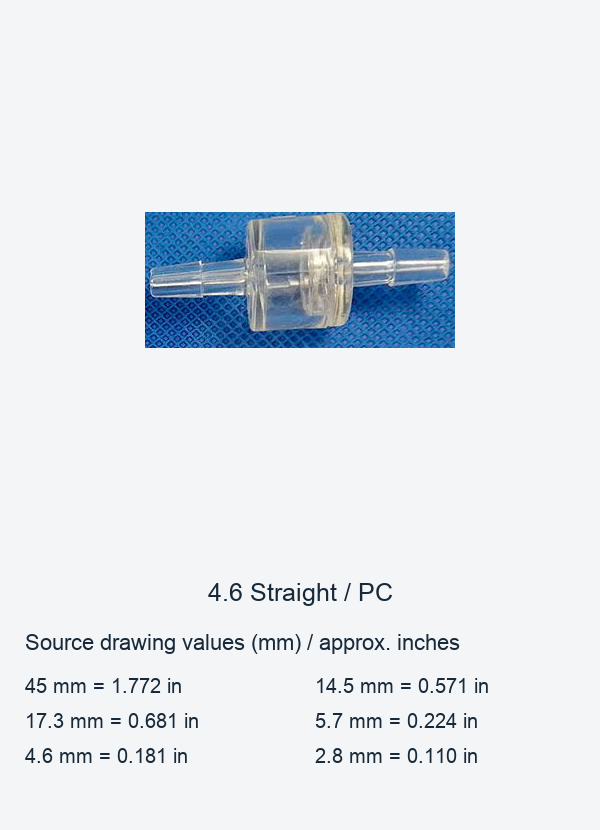 Plastic Straight Inline Buffer Bottles, 3.2 and 4.6 PC, 3.2 and 4.0 PP original product view 4