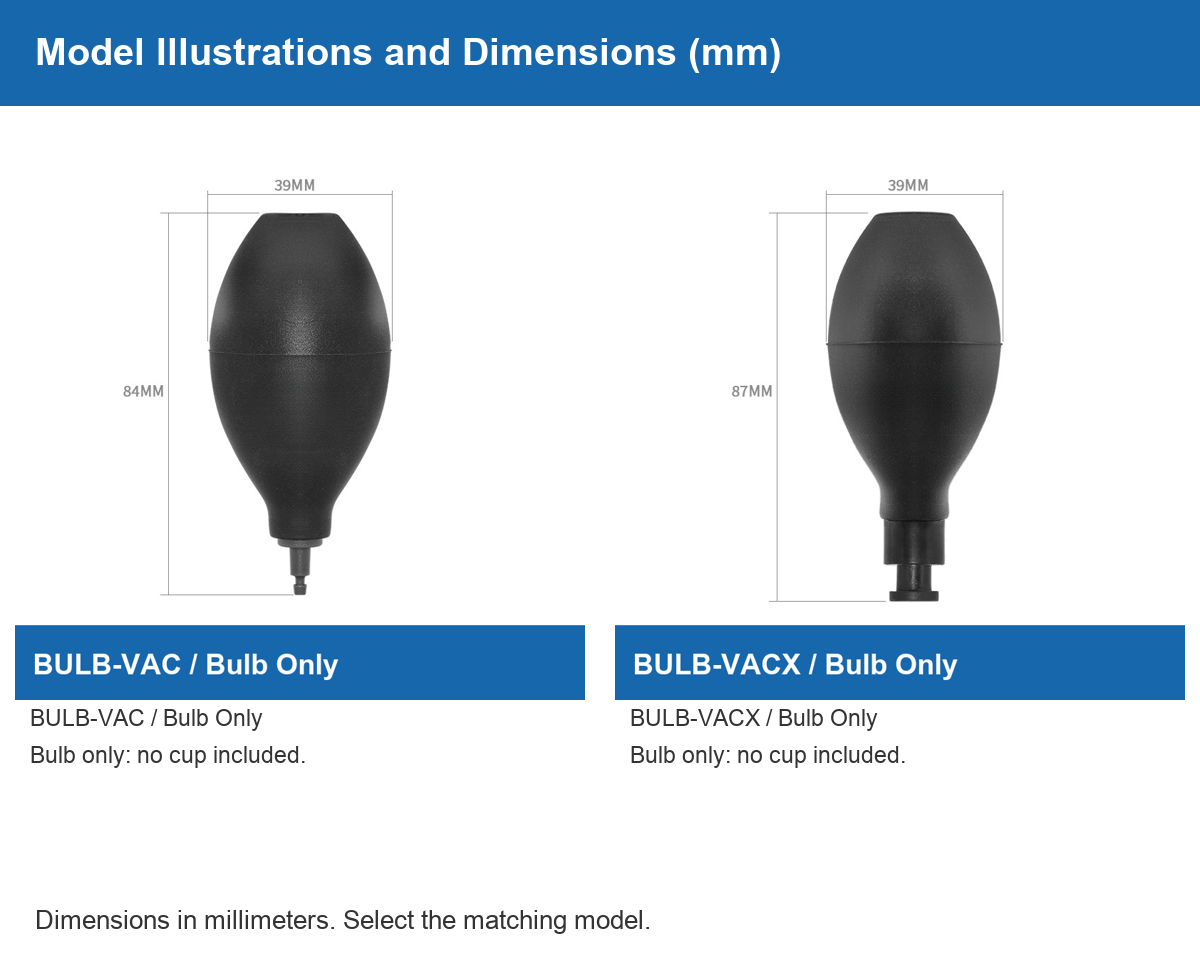 BULB-VAC vacuum pickup bulb 12 models 33 34