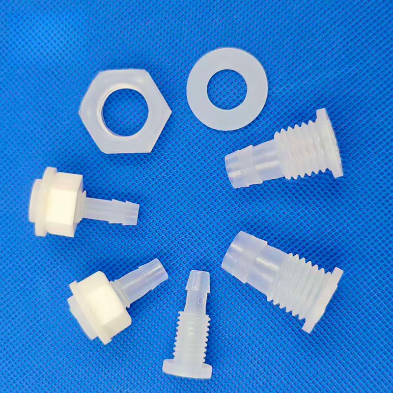 Plastic Threaded Bulkhead Hose-Barb Fittings with Nut and Washer, M10-M12 original product view 1