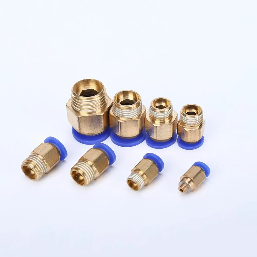 Pneumatic Fittings PC PC4/6-M6/M8/M10/M12 Male Metric Thread Pipe Connector Brass Push In Quick Connector Air Hose Plumbing-BOLTTE