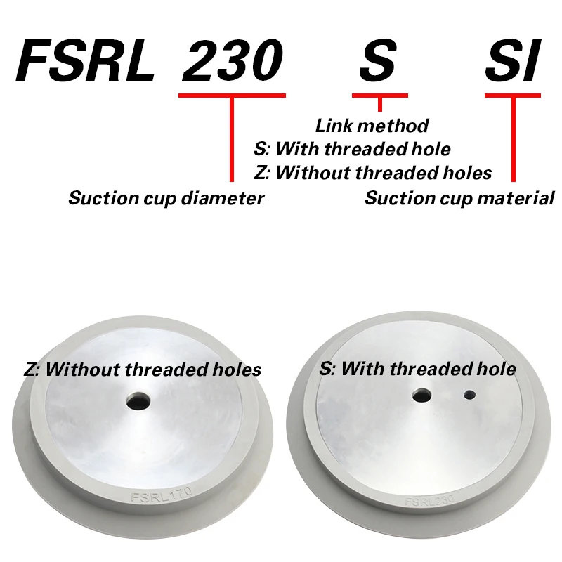 Vacuum suction cup industrial robotic arm suction cup single-layer170 230 290mm silicone strong heavy-duty pneumatic suction cup-BOLTTE