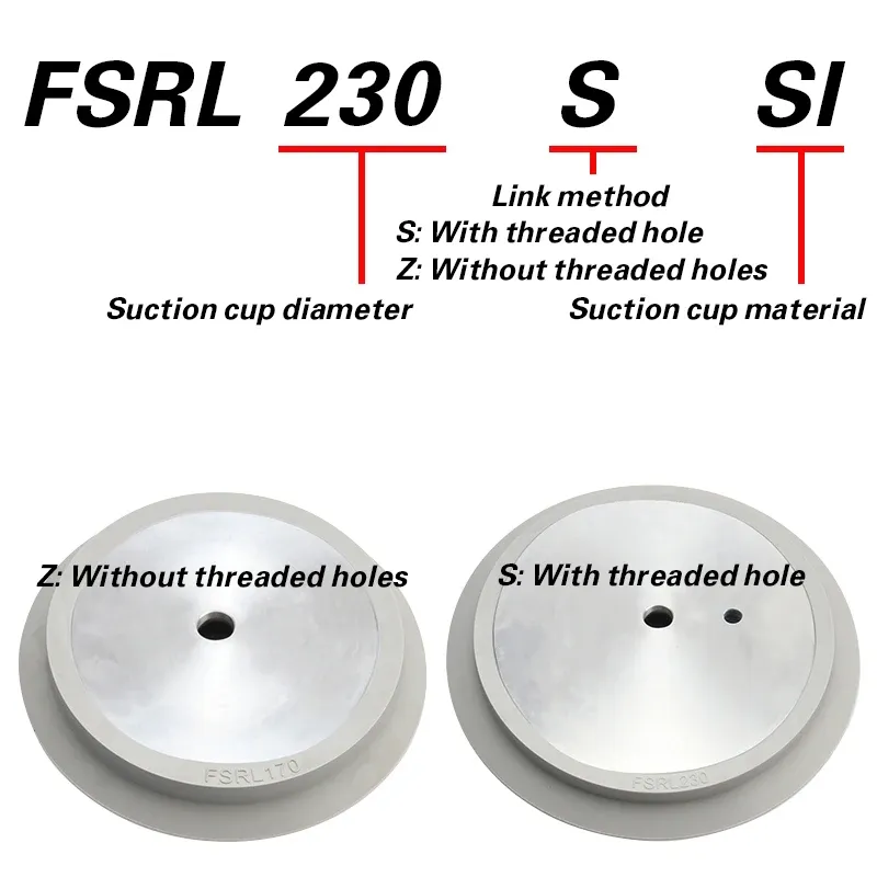 Vacuum suction cup industrial robotic arm suction cup single-layer170 230 290mm silicone strong heavy-duty pneumatic suction cup-BOLTTE