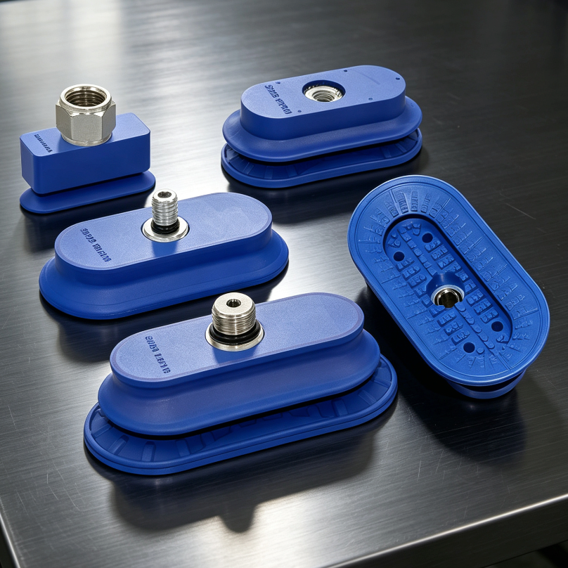 SAOF SAOB Oval NBR Vacuum Suction Cups and Threaded Adapters