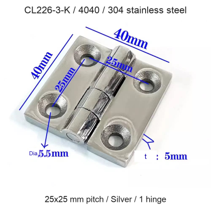 304 Stainless-Steel CL226 and 6060 Zinc-Alloy Cabinet Hinges