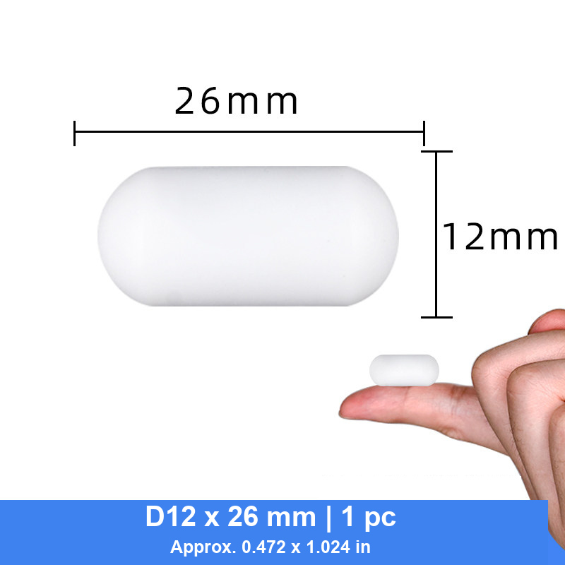 Cylindrical PTFE Magnetic Stir Bars, D10-D15, 26-55 mm