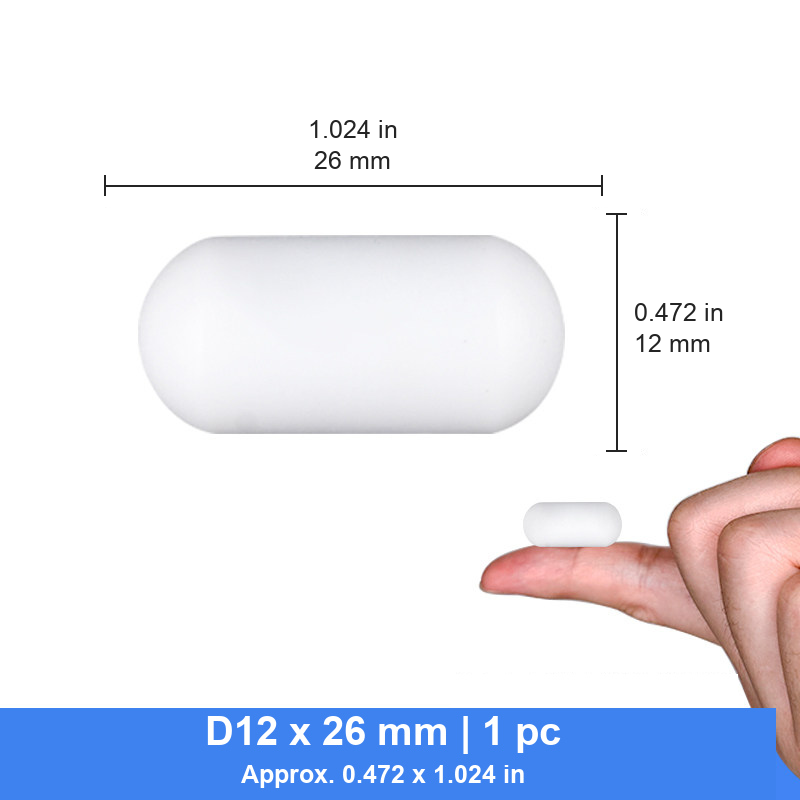 Cylindrical PTFE Magnetic Stir Bars, D10-D15, 26-55 mm