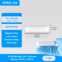 Cylindrical PTFE Magnetic Stir Bars, D10-D15, 26-55 mm