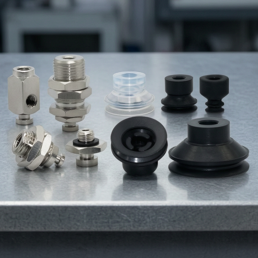 ZP3 Mini Vacuum Cups and ZP3A Mounting Fittings, 4–16 mm