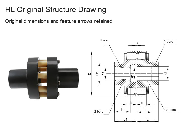 HL original pin coupling detail 1: original product photograph in English