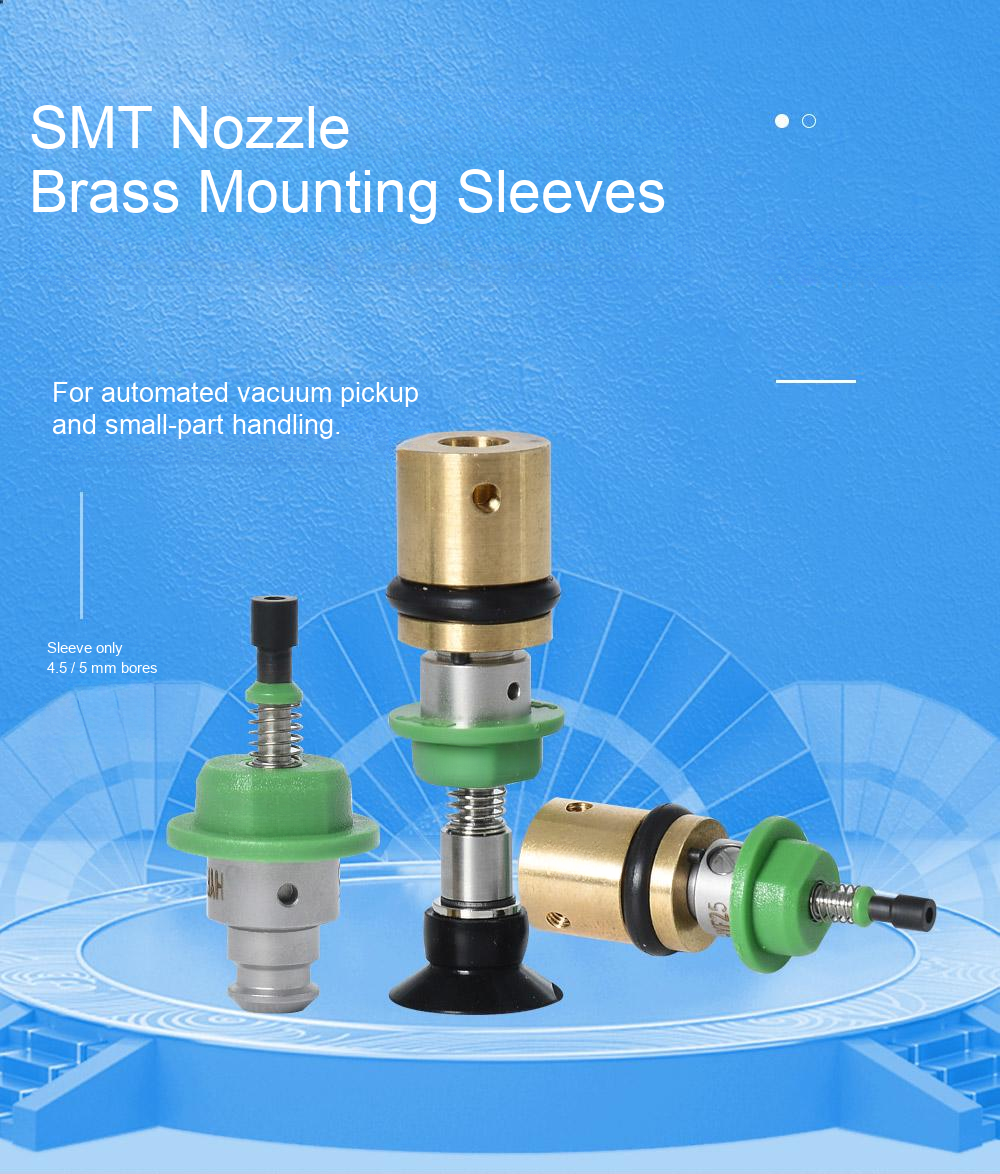 SMT brass sleeve detail 01 overview: original product photographs and drawings in English