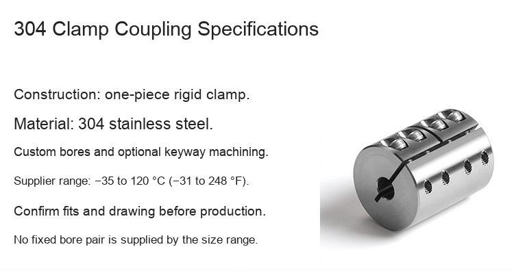 304 one-piece clamp coupling original detail 2: original product photograph in English