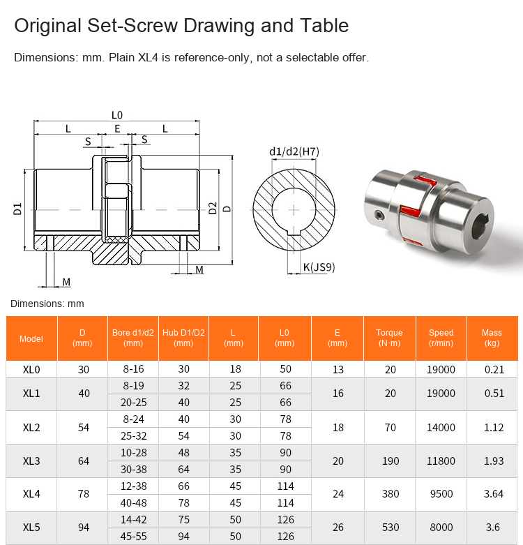 304 XL jaw coupling original detail 3: original product photograph in English