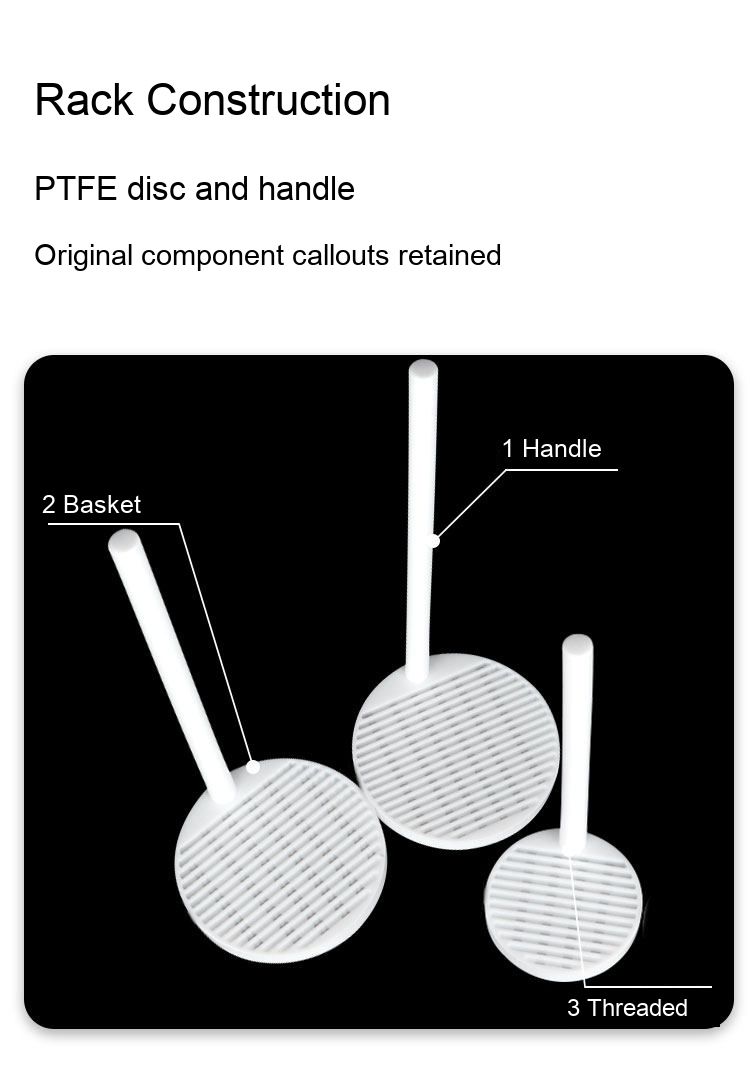 PTFE cleaning rack original detail 3: original product photograph in English