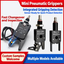 Mini pneumatic grippers: integrated gripping detection