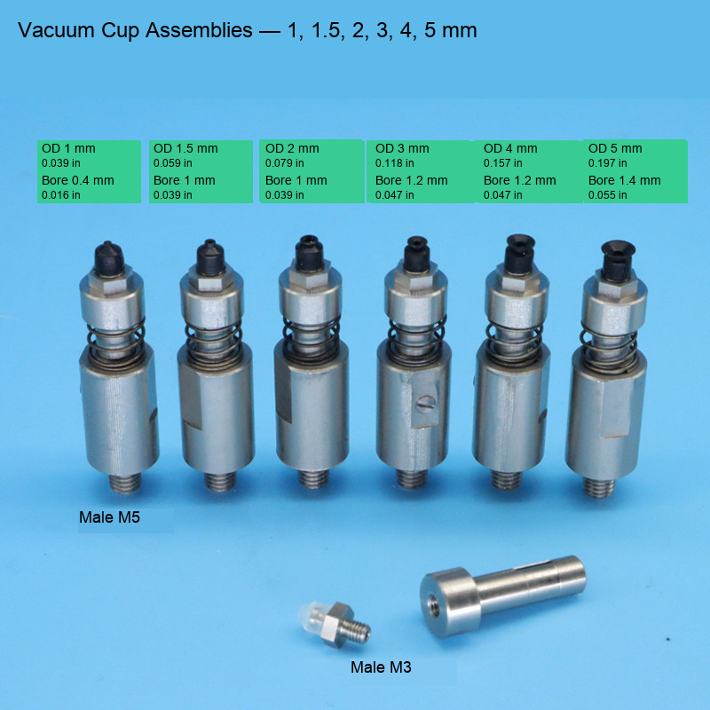 M5 male-mounted vacuum cup assemblies and source dimensions 4: original product photograph in English